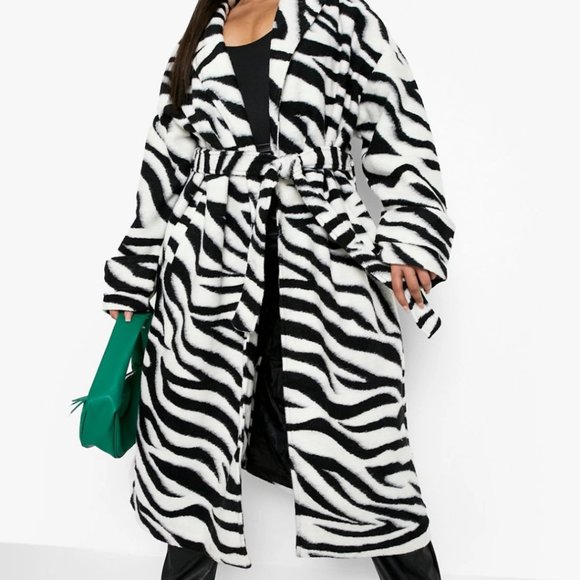 Belted Wool Look Coat - Picture 1 of 2